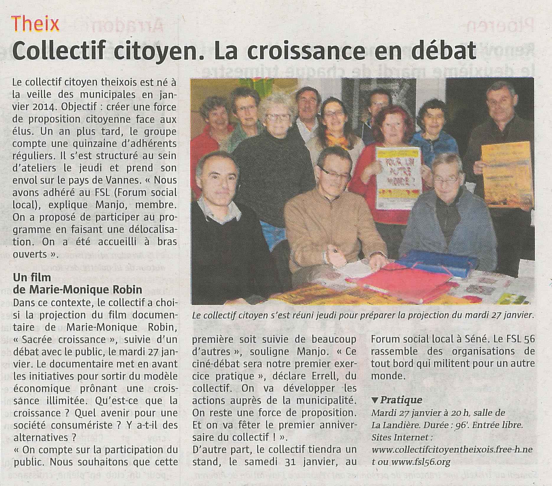 2015 01 20 Telegramme article prepa cinedebat